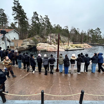 ENngrupp människor vid ett vatten