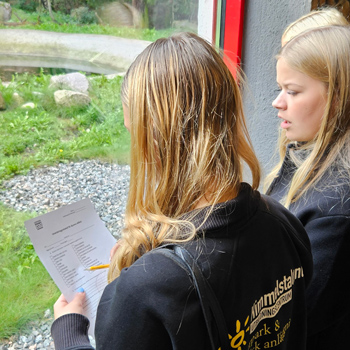 Ungdomar i en djurpark